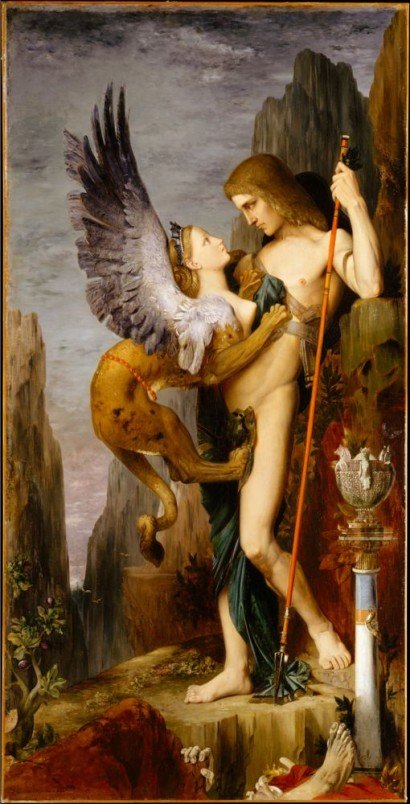Édipo e a Esfinge. Gustave Moreau, 1864.
